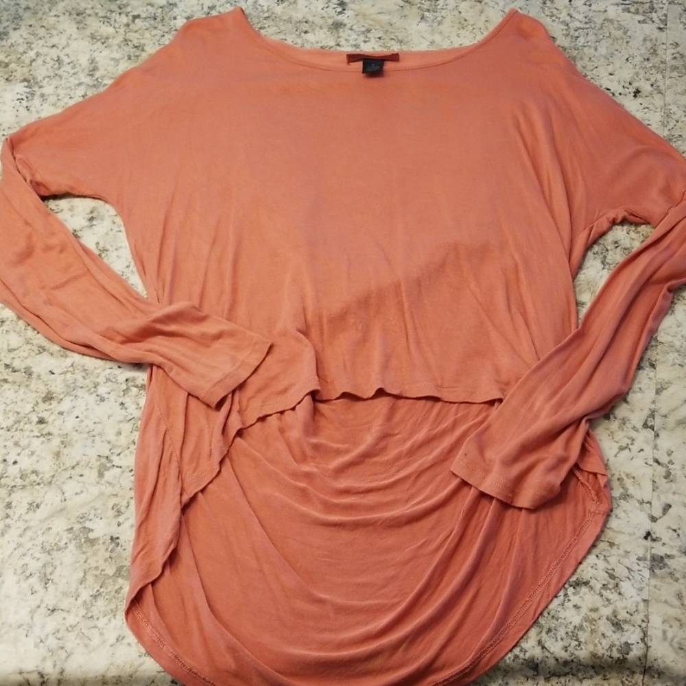 BKE Red Hi low long sleeve top